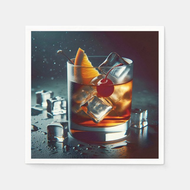 Gamla Fashioned Cocktail Party Pappersservett (Framsidan)