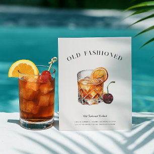 Gamla fashioned Cocktail Recipe Whiskey Art Vykort
