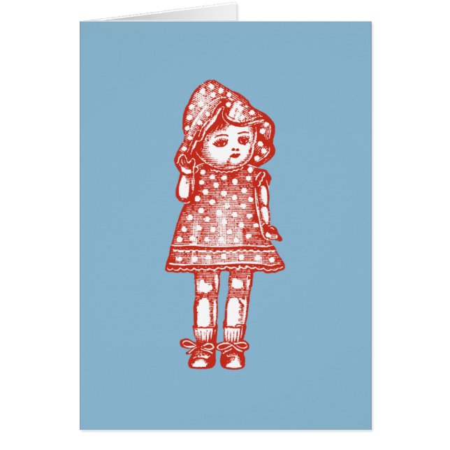 Gamla Fashioned Dolls Hälsningskort (Framsidan)