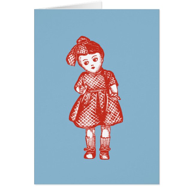 Gamla Fashioned Dolls Hälsningskort (Framsidan)