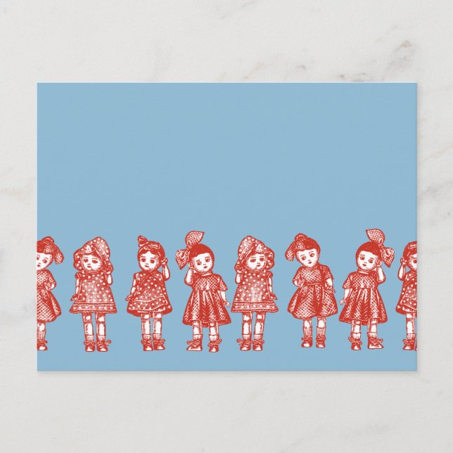 Gamla Fashioned Dolls Vykort (Framsida)