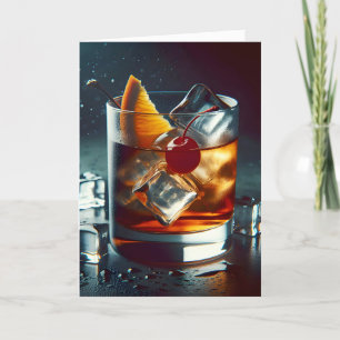 Gamla fashioned Drink Birthday Wish Kort