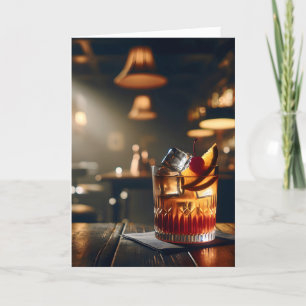Gamla fashioned Drink Birthday Wish Kort
