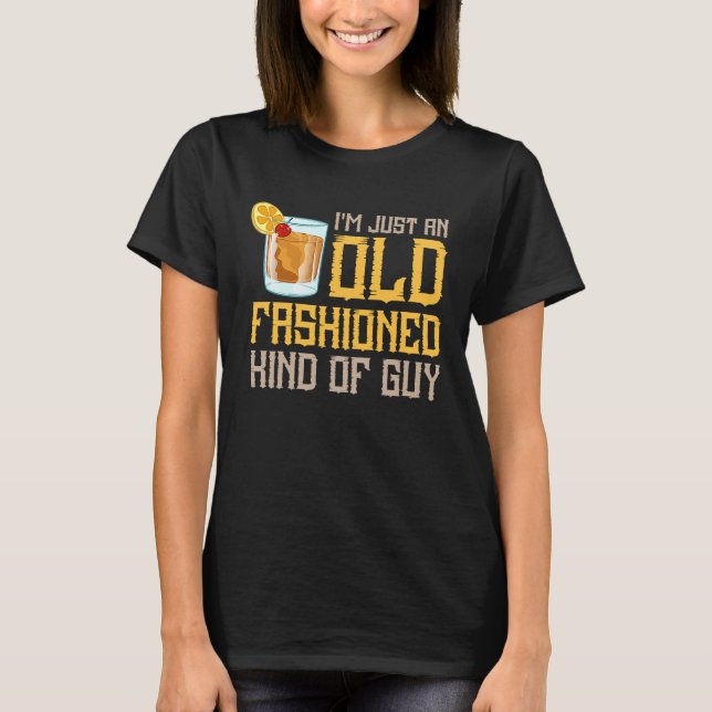 Gamla fashioned Drink Cocktail Recipe Whiskey T Shirt (Framsida)