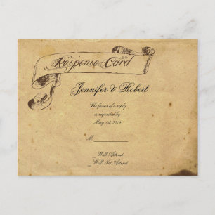 Gamla fashioned Elegance Parchment Quill OSA Inbjudan Vykort