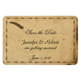 Gamla Fashioned Elegance Parchment Spara datumet Magnet