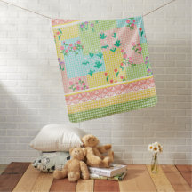Gamla fashioned Faux Quilt Baby Blanket