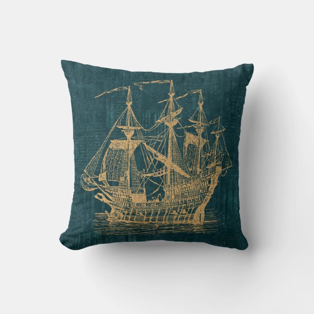 Gamla fashioned Frakt Nautical ThLED Classic Stil Kudde (Framsida)