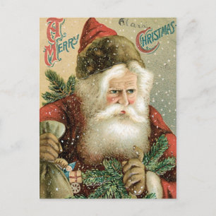 Gamla Fashioned God jul Jultomten Helg Vykort