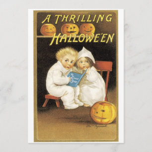 Gamla Fashioned Halloween Ghost Story Kids Kort