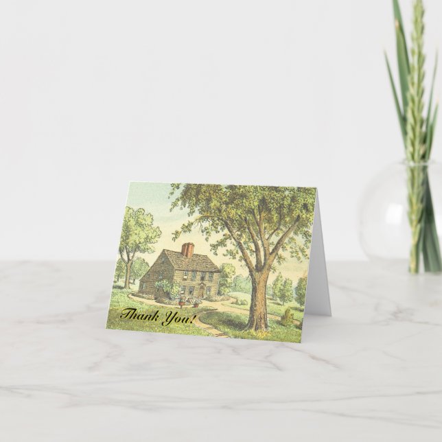 Gamla Fashioned Home, "Tack"! Kort (Framsida)
