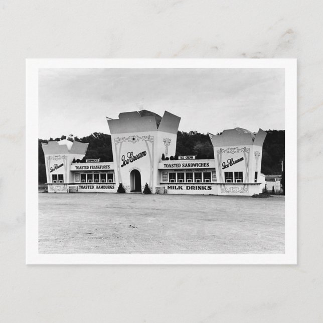 Gamla fashioned isce Cream stativ, Connecticut Vykort (Framsida)