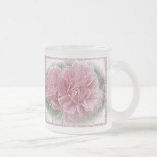 Gamla Fashioned klättring Rosa ros Frostad Glasmugg