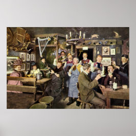 Gamla Fashioned Pub med People Celebring, a Party Poster