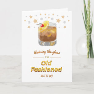 "Gamla Fashioned" Punny Whiskey Birthday Card Kort
