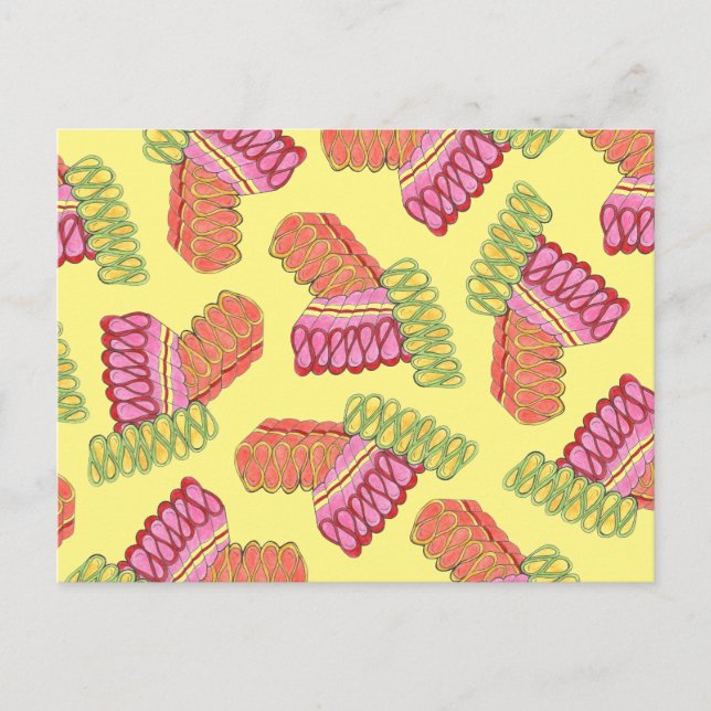 Gamla Fashioned Ribbon Candy Julsötare Shop Helg Vykort (Framsida)