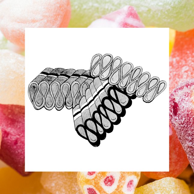 Gamla Fashioned Ribbon Candy Julsötare Shop Stämpel (Ribbon candy stamp)