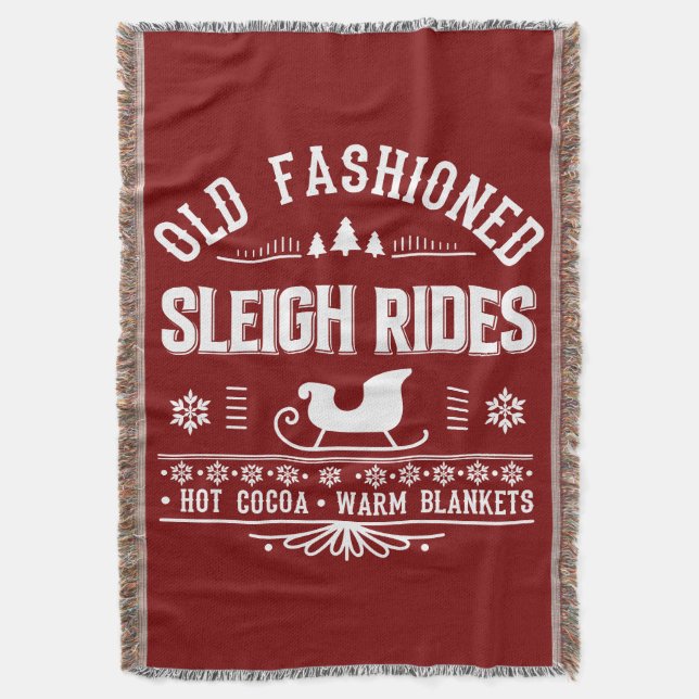 Gamla fashioned Sleigh Rides Blanket Gift Filt (Framsidan Vertikal)