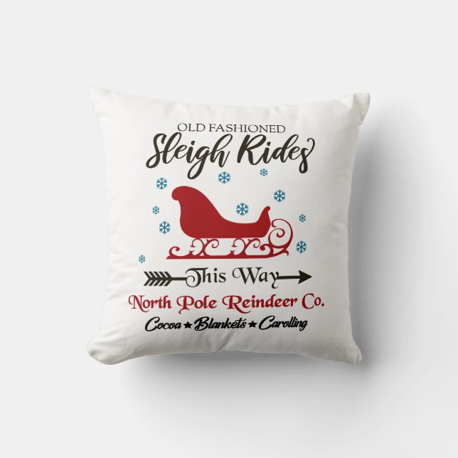 Gamla Fashioned Sleigh Rides jul Dekorativ kudde (Framsida)