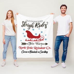 Gamla fashioned Sleigh Rides jul Throw Blanket Fleecefilt