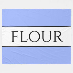 Gamla fashioned Söt Light Blue "FLOUR" Rand Fleecefilt