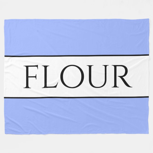 Gamla fashioned Söt Light Blue "FLOUR" Rand Fleecefilt (Framsidan (Horisontell))