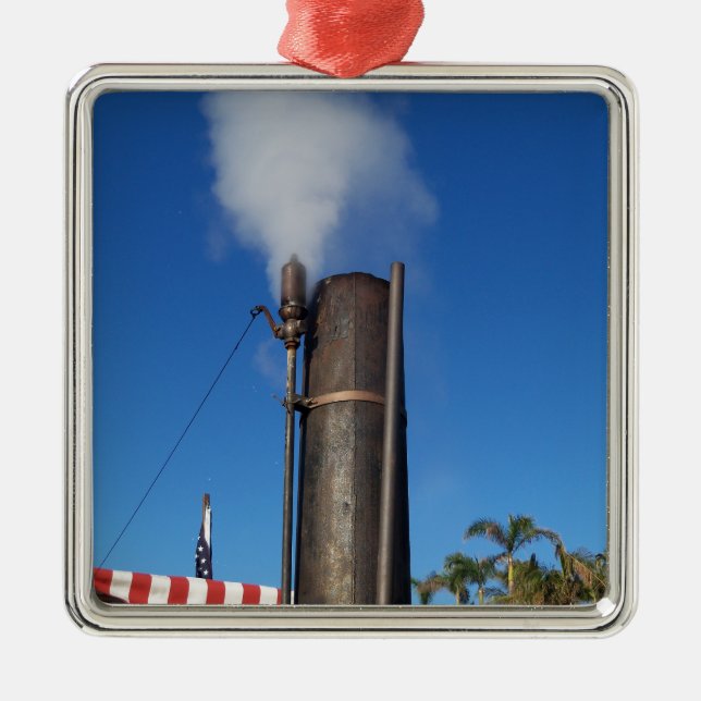 Gamla fashioned Steam Whistle Julgransprydnad Metall (Framsidan)