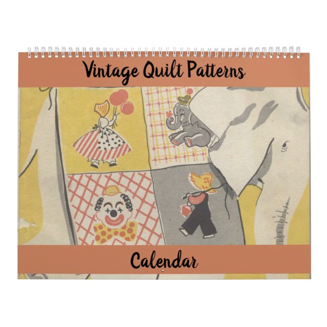 Gamla Fashioned Vintage Quilt Mönster-block Kalender (Omslag)