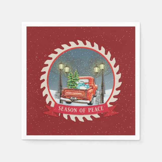 GAMLA FASHIONERADE CHRISTMAS VINTAGE RED LASTBIL P PAPPERSSERVETT (Framsidan)