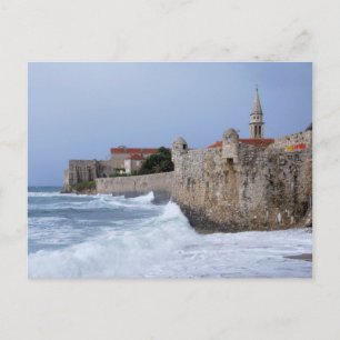 Gamla fästningen Budva i Montenegro vykort