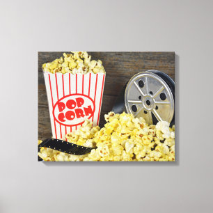 Gamla filmreel och popcorn canvastryck