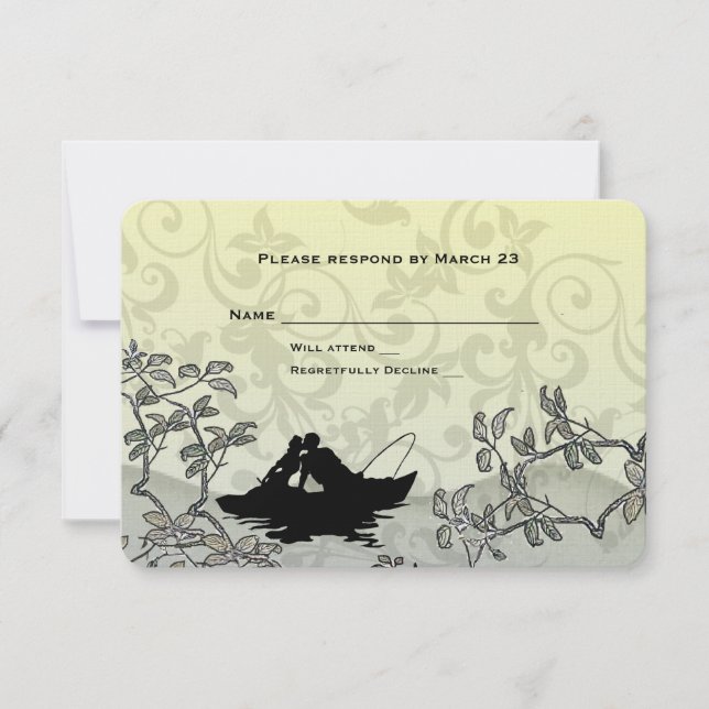 Gamla fiskälskare Träd Blå Gul RSVP OSA Kort (Framsida)