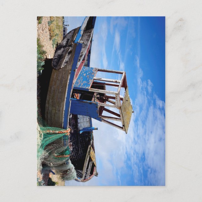 Gamla fiskebåtar. vykort (Framsida)