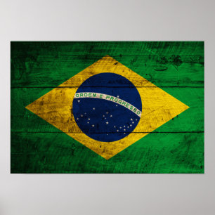 Gamla Flagga i Brasilien Poster