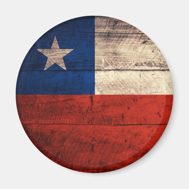 Gamla Flagga Wooden Chile Magnet (Framsidan)