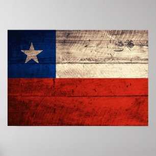 Gamla Flagga Wooden Chile Poster