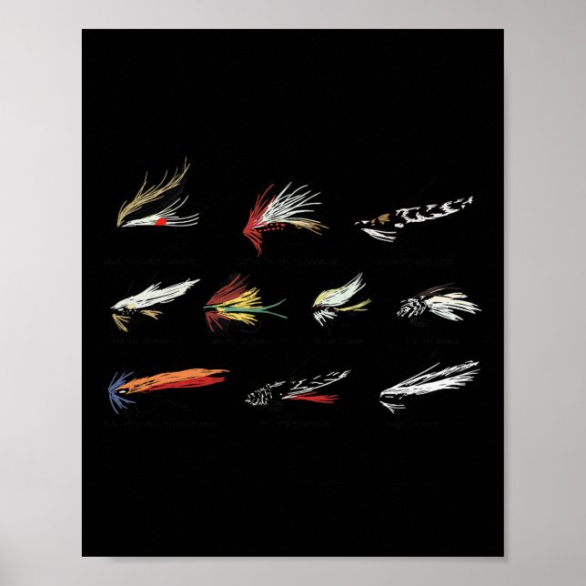 Gamla flugfiskedragor i färg  poster (Framsidan)