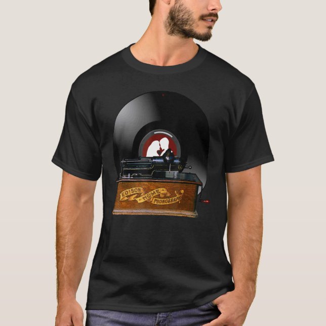 Gamla fonografiska poster t shirt (Framsida)