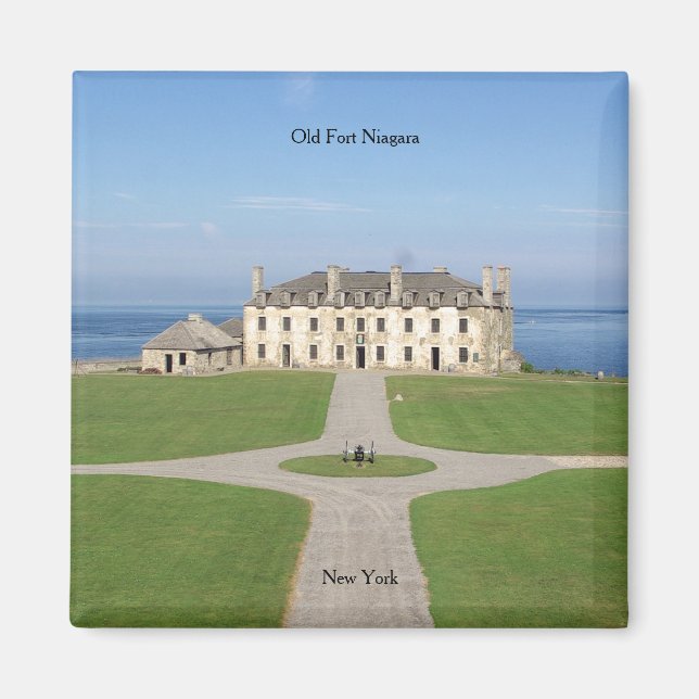 Gamla Fort Niagara Barracks kvadratmagnet Magnet (Framsidan)