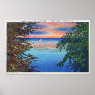 Gamla Fort Ontario Sunset View of Sjö Ontario Poster