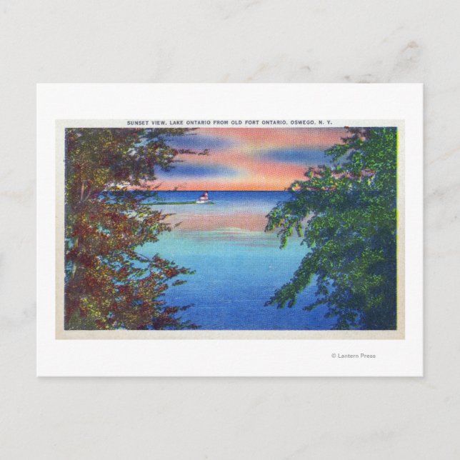 Gamla Fort Ontario Sunset View of Sjö Ontario Vykort (Framsida)