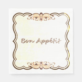 GAMLA Fransk-Vintage-NAPKIN-MULTI-VALS Pappersservett