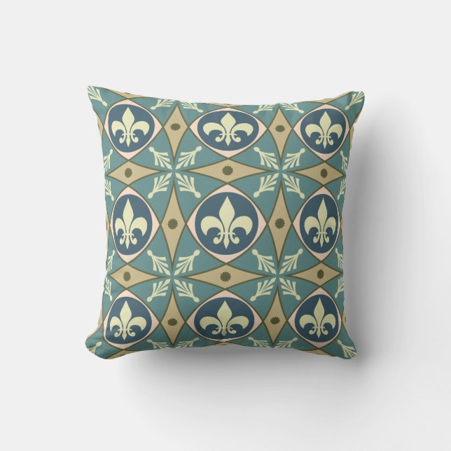 Gamla Fransken Fleur-De-Lis Dekorativ kudde (Framsida)