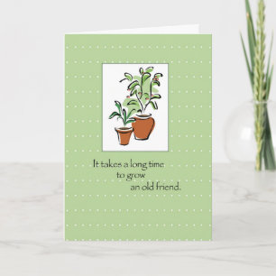 Gamla Friend Plant Birthday Kort