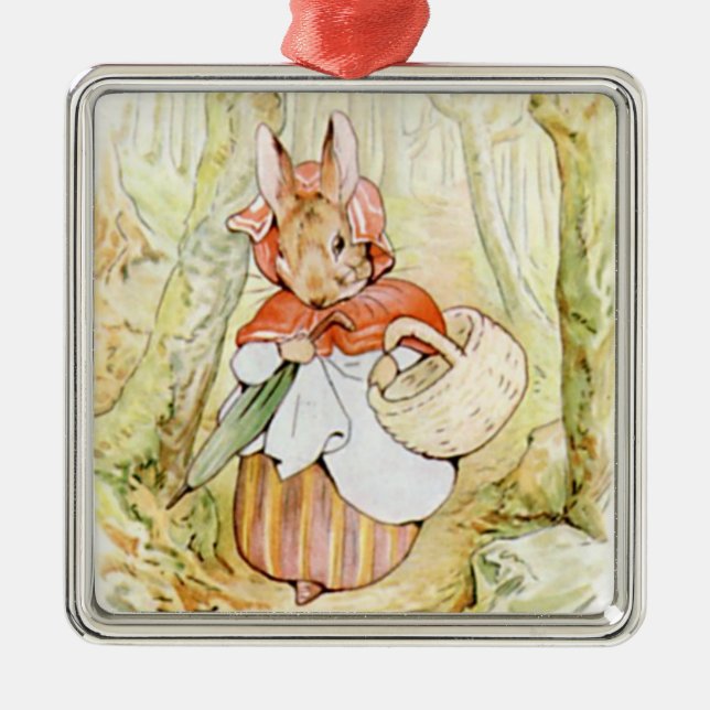 Gamla fru Rabbit (Little Red Riding Huva) (B Potte Julgransprydnad Metall (Framsidan)
