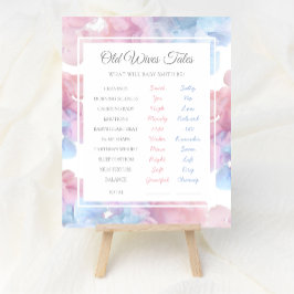 Gamla fruar Tales Baby Gender Reveal Party Game Poster