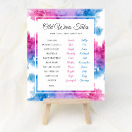Gamla fruar Tales Baby Gender Reveal Party Game Poster