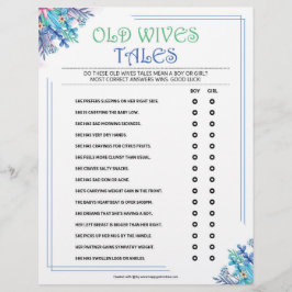 Gamla fruar Tales [blå Blommigt] Brevhuvud