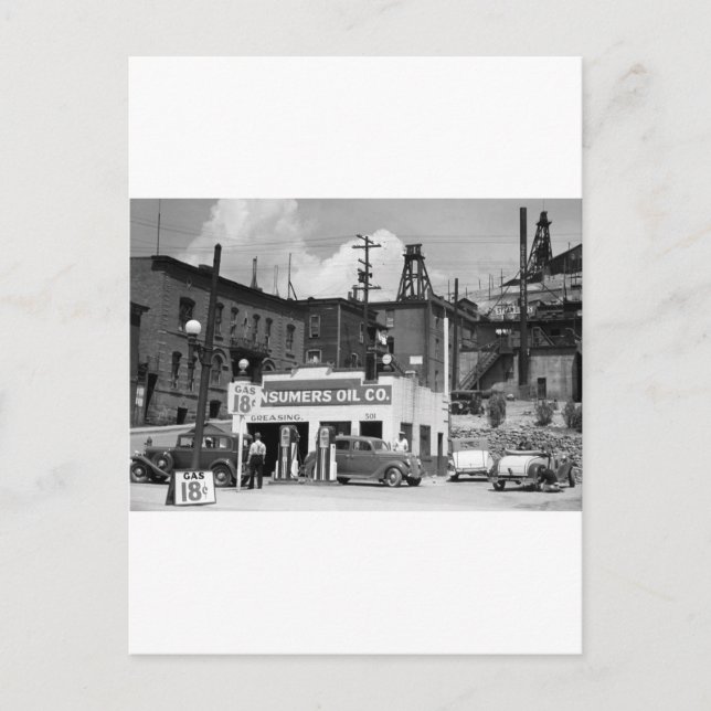 Gamla Gas Station, 1930-talet Vykort (Framsida)