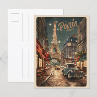 Gamla gaturgåvor från Paris Tour Effiel-vintagen Vykort